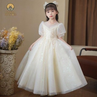 熱銷款貝貝家童裝 女童禮服 兒童禮服 生日公主裙花童婚禮小女孩白色婚紗女童鋼琴主持人演出服