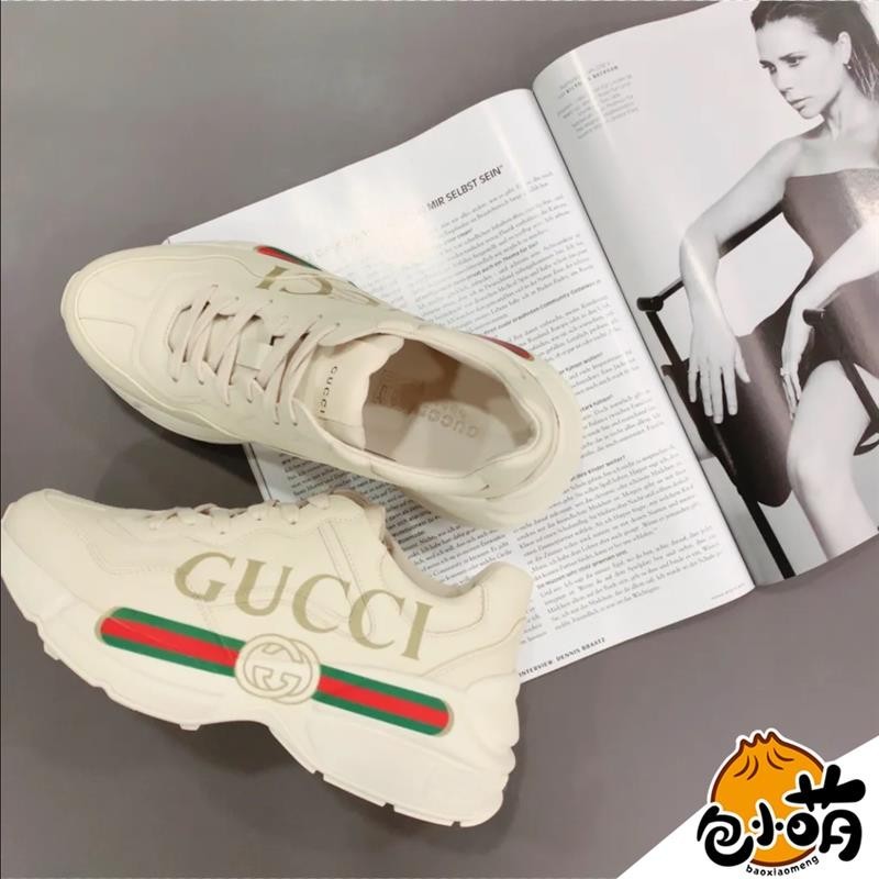 二手GUCCI Rhyton Logo 象牙白增高老爹鞋