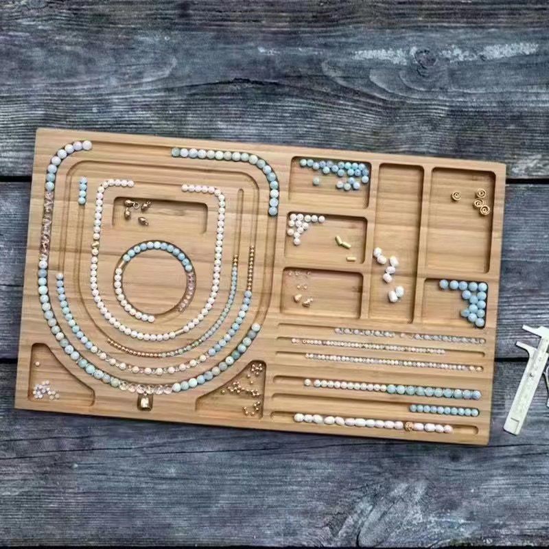 木製收納盒/項鏈手串設計盤手鏈串珠文玩設計盤珠串盤DIY編織工具HML8