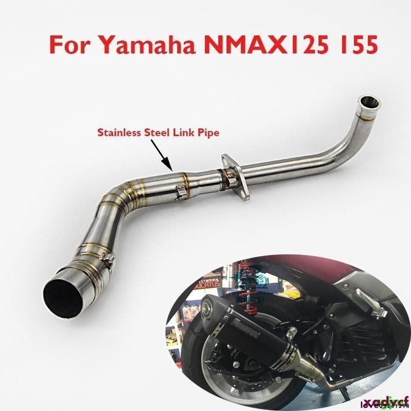 【熱賣】直上前段 適用於 雅馬哈 NMAX125/155 不銹鋼前段改装 摩托車排氣管改装