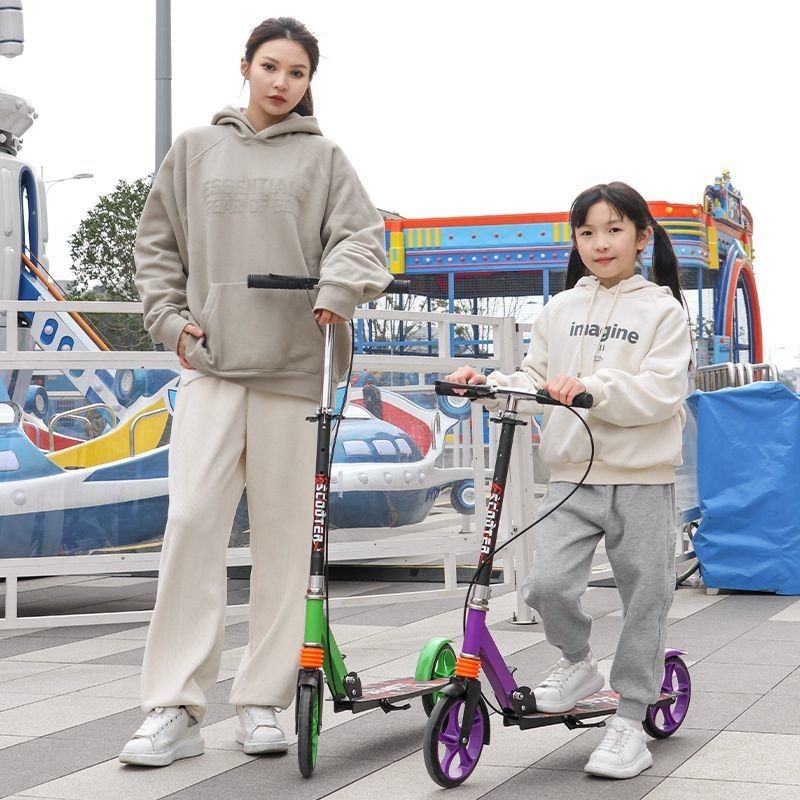 （台灣出貨）代步成人滑板車成年人大學生減震兩輪大輪代步車兒童8-12歲踏板車
