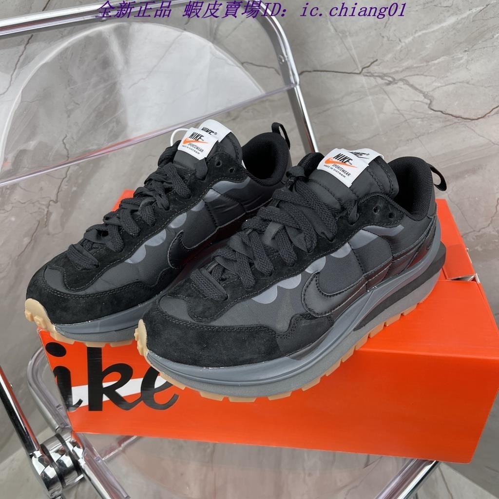 正版 Sacai x Nike Vaporwaffle 全黑 解構 休閒運動鞋 男女鞋 DD1875-001