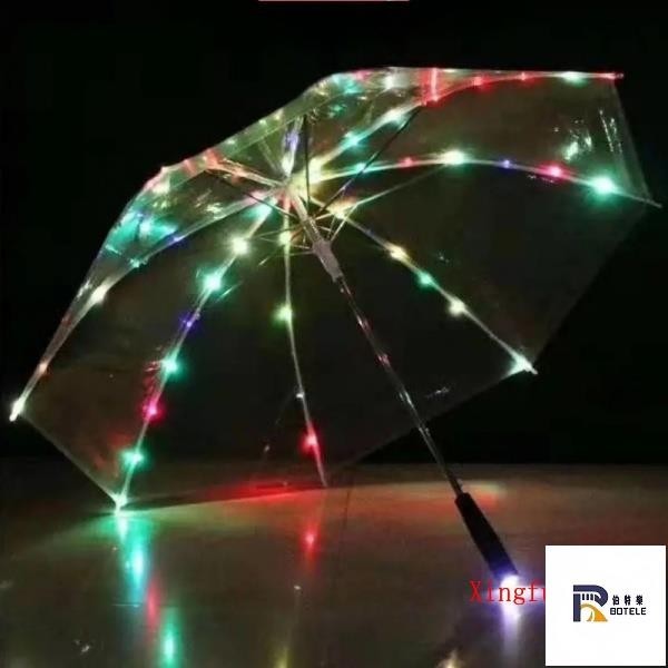 免運🔥雨傘 透明雨傘 大雨傘 個性 LED發光雨傘網紅透明成人自動清晰長柄傘舞臺道具傘照明傘