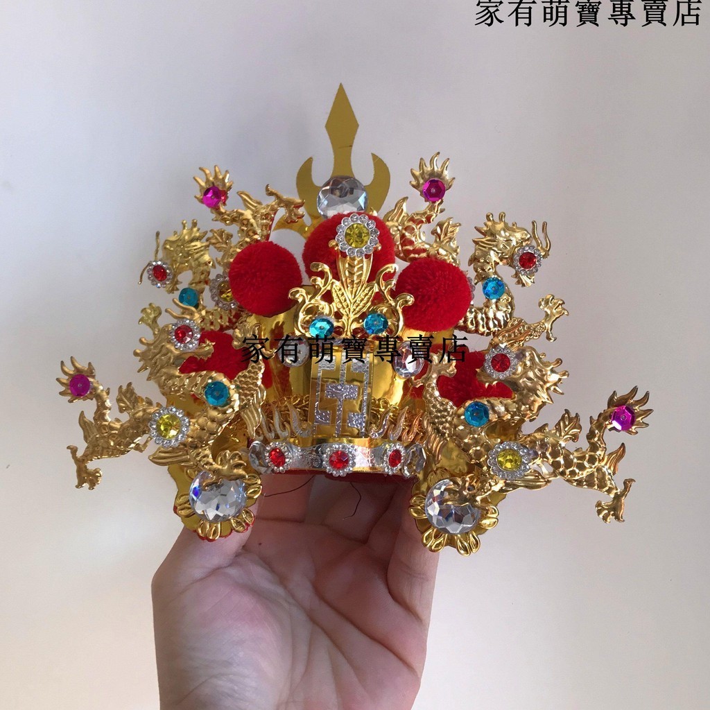 暢銷***神像帽子 佛像帽 貼金手工紙帽合金配飾神像佛像裝飾用品 財神帽