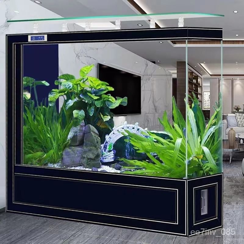 Bubble Shop🫧魚缸客廳2023新款玻璃大型智能溫顯輕奢傢用落地側濾水族箱免換水