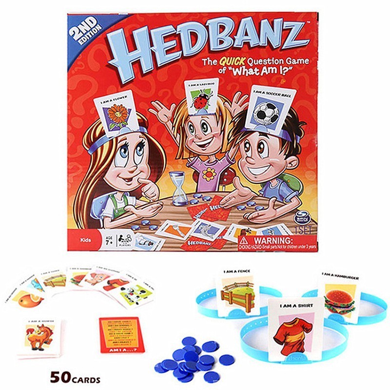 趣味桌遊 桌遊 HEDBANZ 猜猜我是誰 英語學習卡牌遊戲 派對生日卡牌遊戲 桌面遊戲 卡牌 卡片 遊戲 盒子