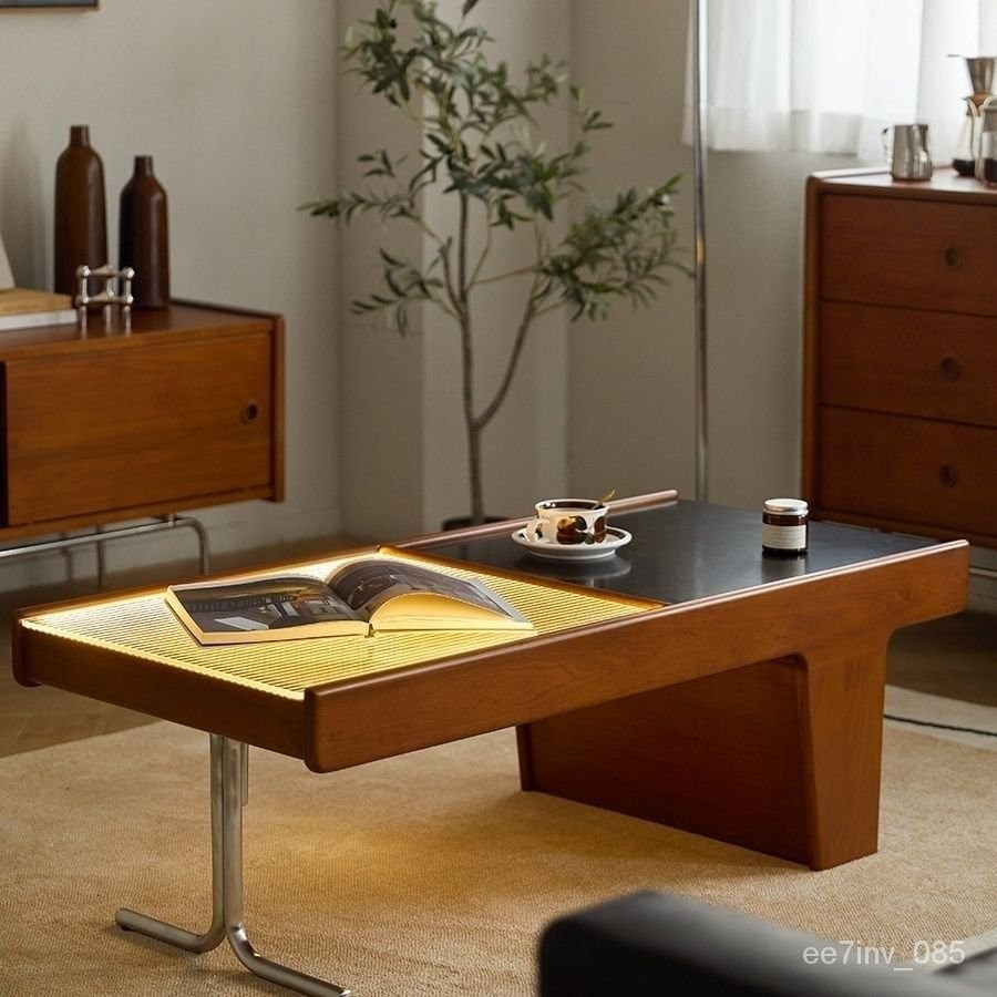 Bubble Shop🫧實木茶幾北歐日式小戶型簡約現代客廳傢用多功能小桌子玻璃茶桌