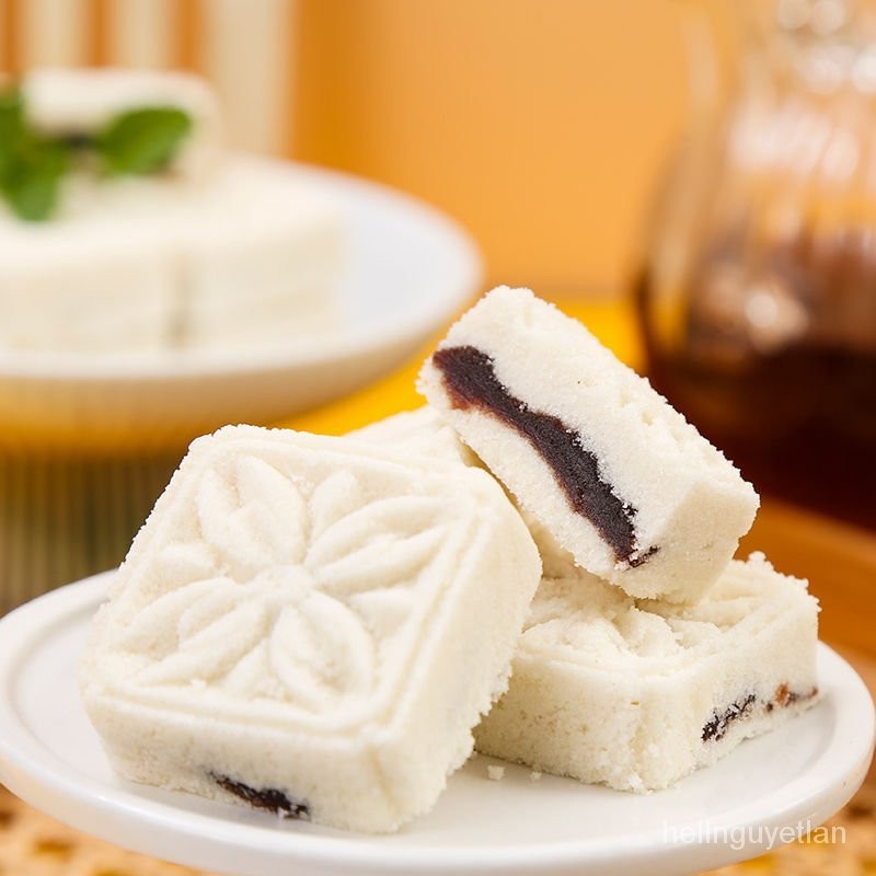 上海薄荷糕豆沙鬆糕糯米糕傳統中式糕點純手工夾心米糕清涼糕