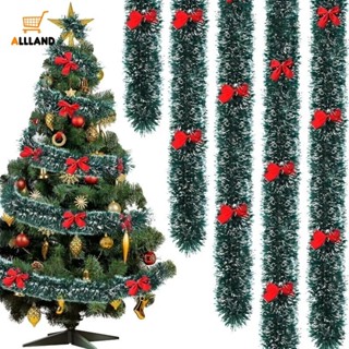 瑾瑾💕【聖誕禮物】聖誕蝴蝶結蕾絲條裝飾挂件聖誕樹派對裝飾挂件深綠白邊2米上衣