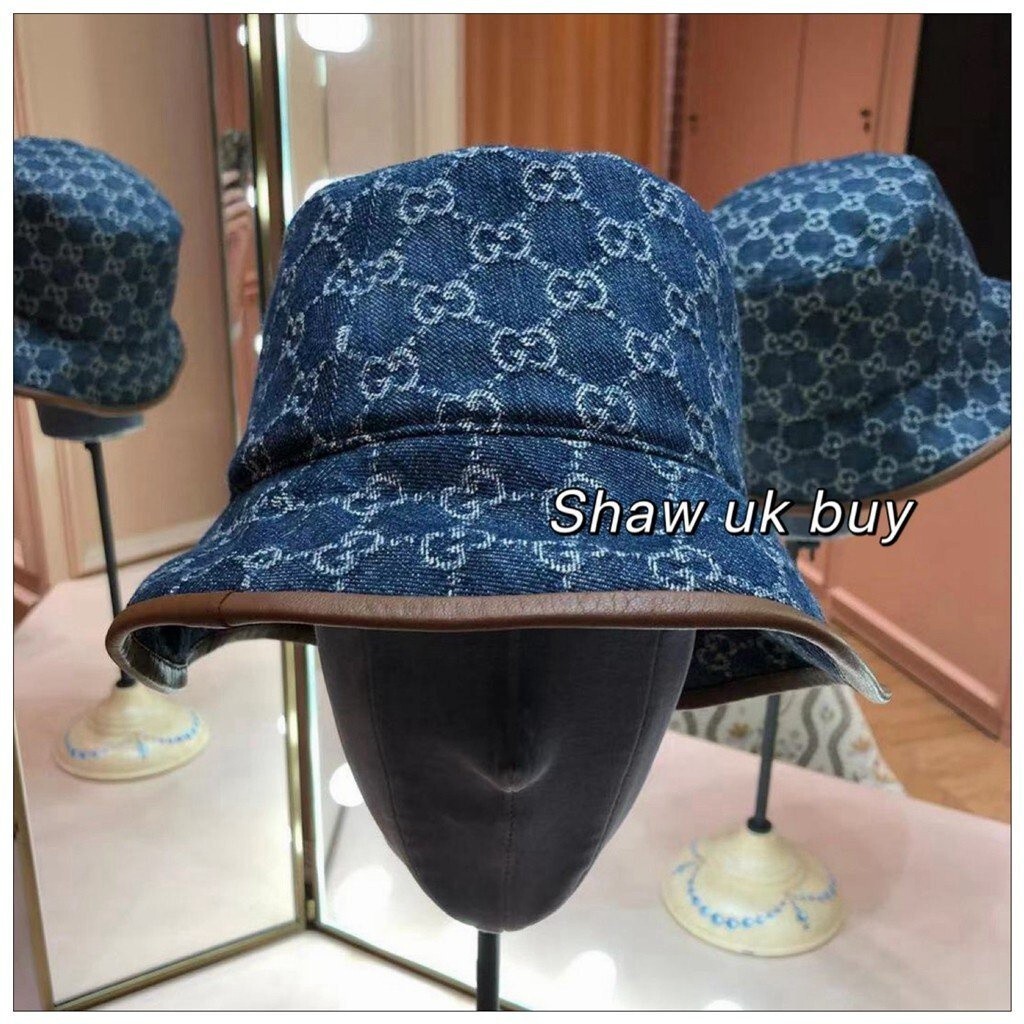 精品二手 gucci 古馳 新款 牛仔 denim 經典老花 logo bucket hat 女士 帽子 漁夫帽