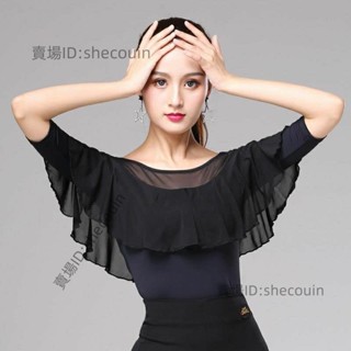 摩登舞服裝 拉丁舞上裝 交誼舞衣 國標舞上衣 三狐高檔跳舞上衣舞蹈上衣丹寶羅舞衣新款拉丁舞摩登舞廣場舞⚡️活動價