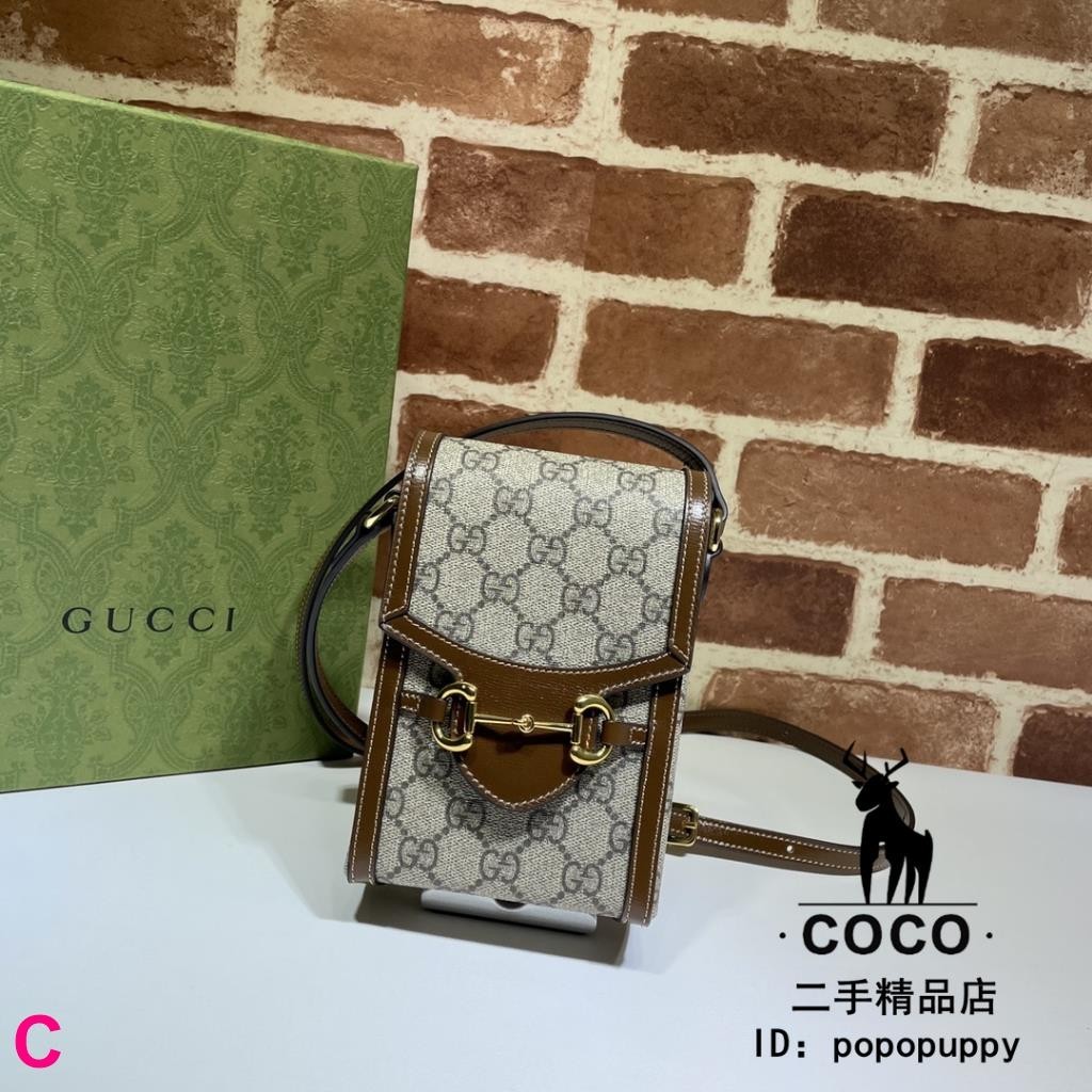 CoCo二手 GUCCI 古馳 Horsebit 馬銜扣 1955 mini 迷你手機包 肩背包 斜背包 625615