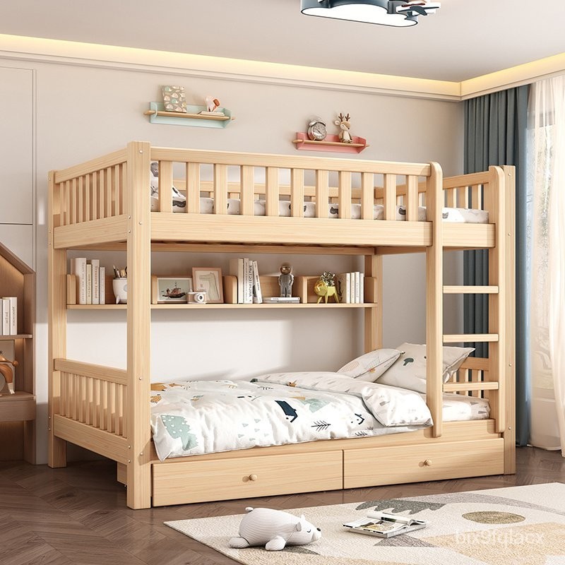 雙層床 上下床架 雙人 床架 實木 雙層床上下舖可分體兒童床上下床雙層床實木高低床成人可睡上下鋪小戶型兒童加寬加厚子母床