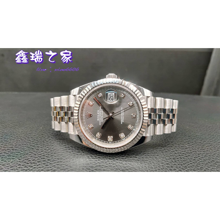 ROLEX 勞力士 126334g 18白K金太陽圈.41mm勞力士 復古特色五珠鍊帶.錶友全新珍藏.未使用過.盒單齊全