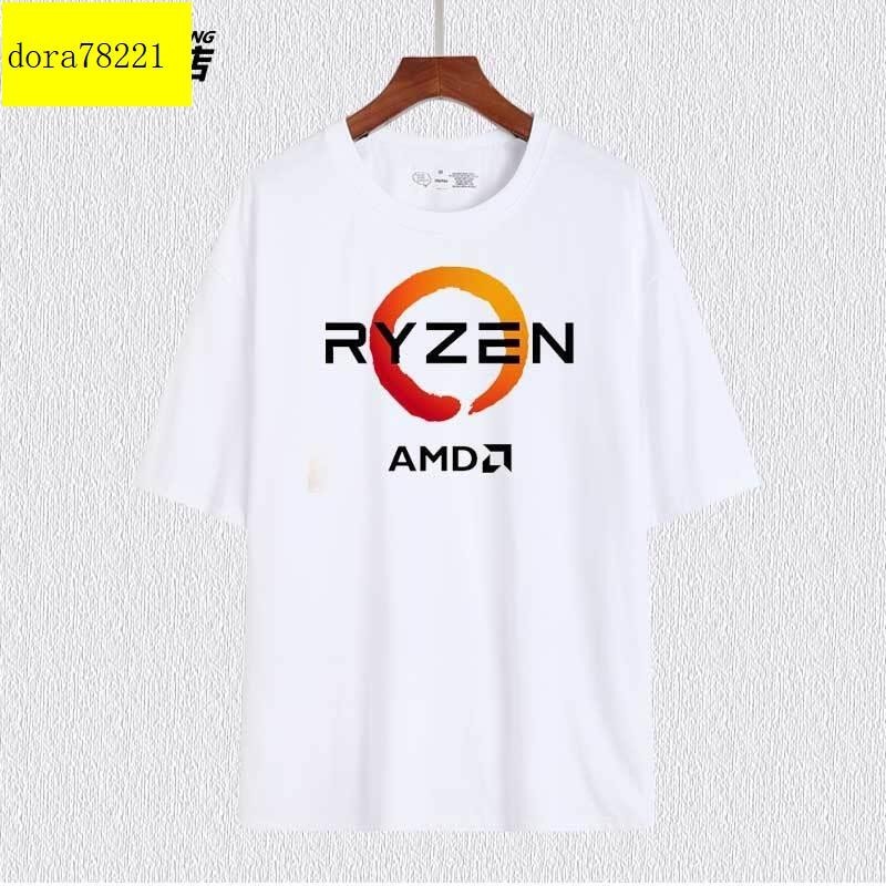 Ryzen銳龍AMD處理器電腦發燒友周邊純棉短袖T恤男女休閑半袖衣服【精品服飾】