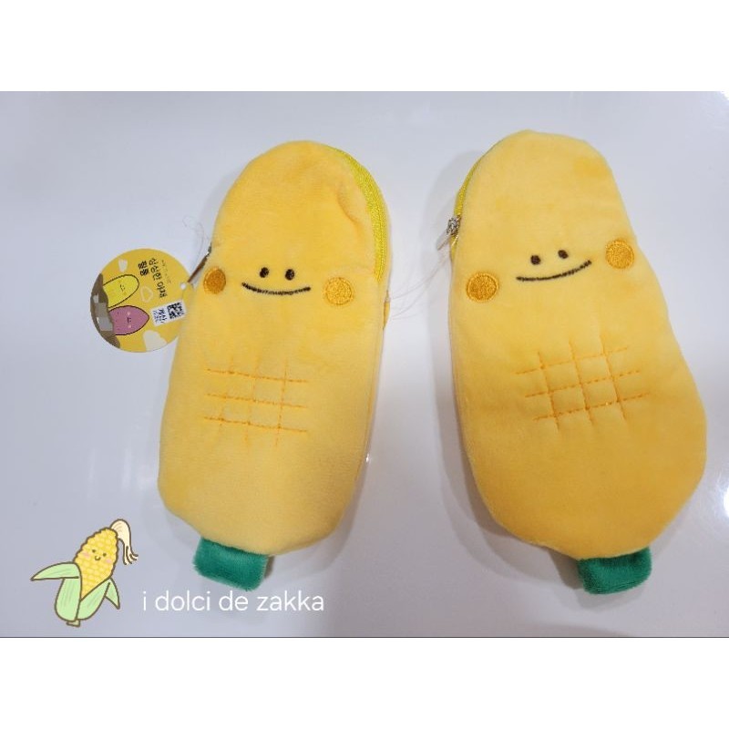 現貨 韓國帶回 玉米 微笑 造型 筆袋 蔬菜
