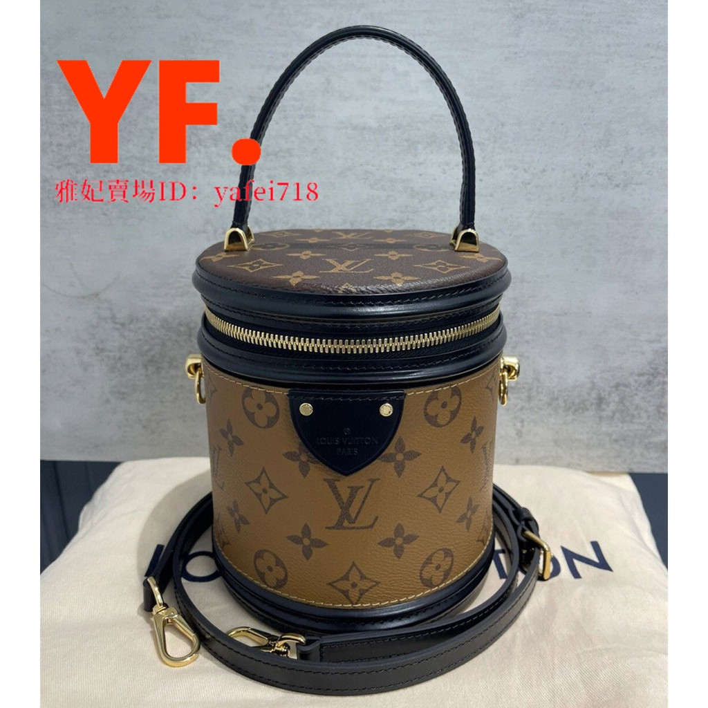 LV 路易威登 Cannes 圓桶包 M43986 老花拼色 發財桶 手提化妝包 水桶包 斜挎包 單肩包