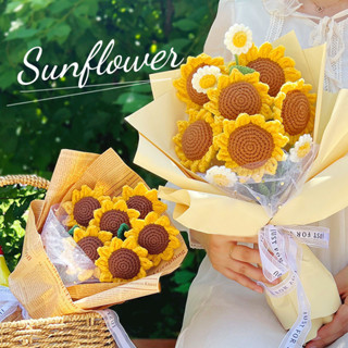 免運🌈毛綫花束diy材料包 手工禮物擺 件嚮日葵手工編織成品 模擬乾燥花情人節手編材料包 送女朋友禮物 永生花 畢業花