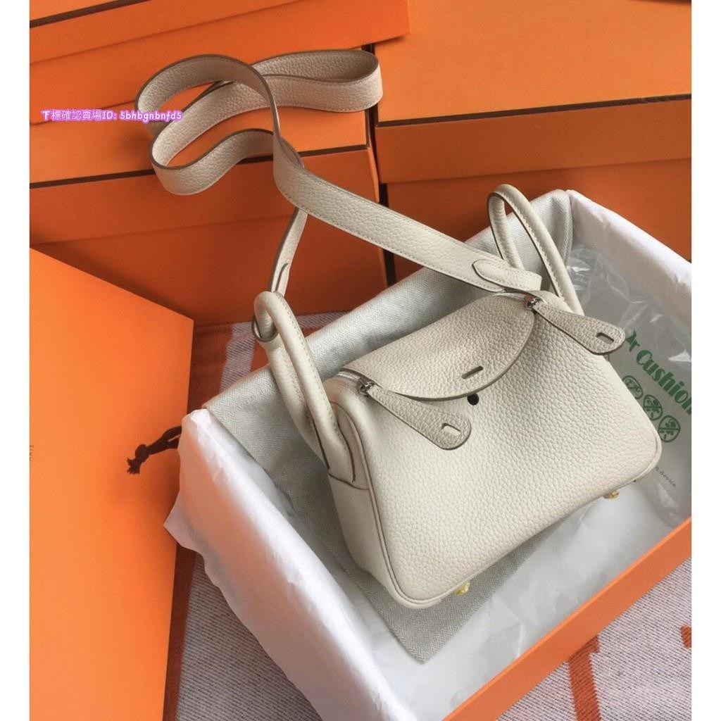 米娜正品 Hermes 愛馬仕 lindy mini20 奶昔白 全新