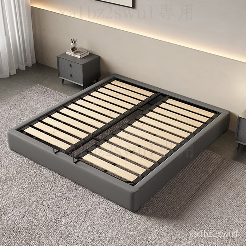 （含發票） 懸浮床架 床架 雙人床架 多尺寸床架 現代簡約無床頭床架小戶型輕奢極簡儲物榻榻米1.8米1.5無靠背皮床
