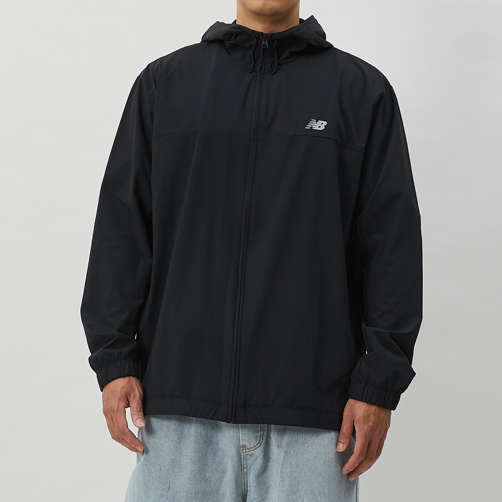 New Balance NB 男款 黑色 美版 偏大 拉鍊 機能 風衣 運動 休閒 外套 MJ41018BK