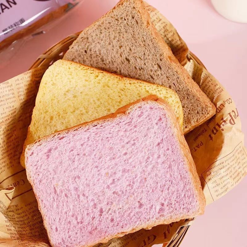 優選熱賣 紫薯黑麥全麥代餐麵包切片早餐麵包無加蔗糖低價吐司切片麵包批髮