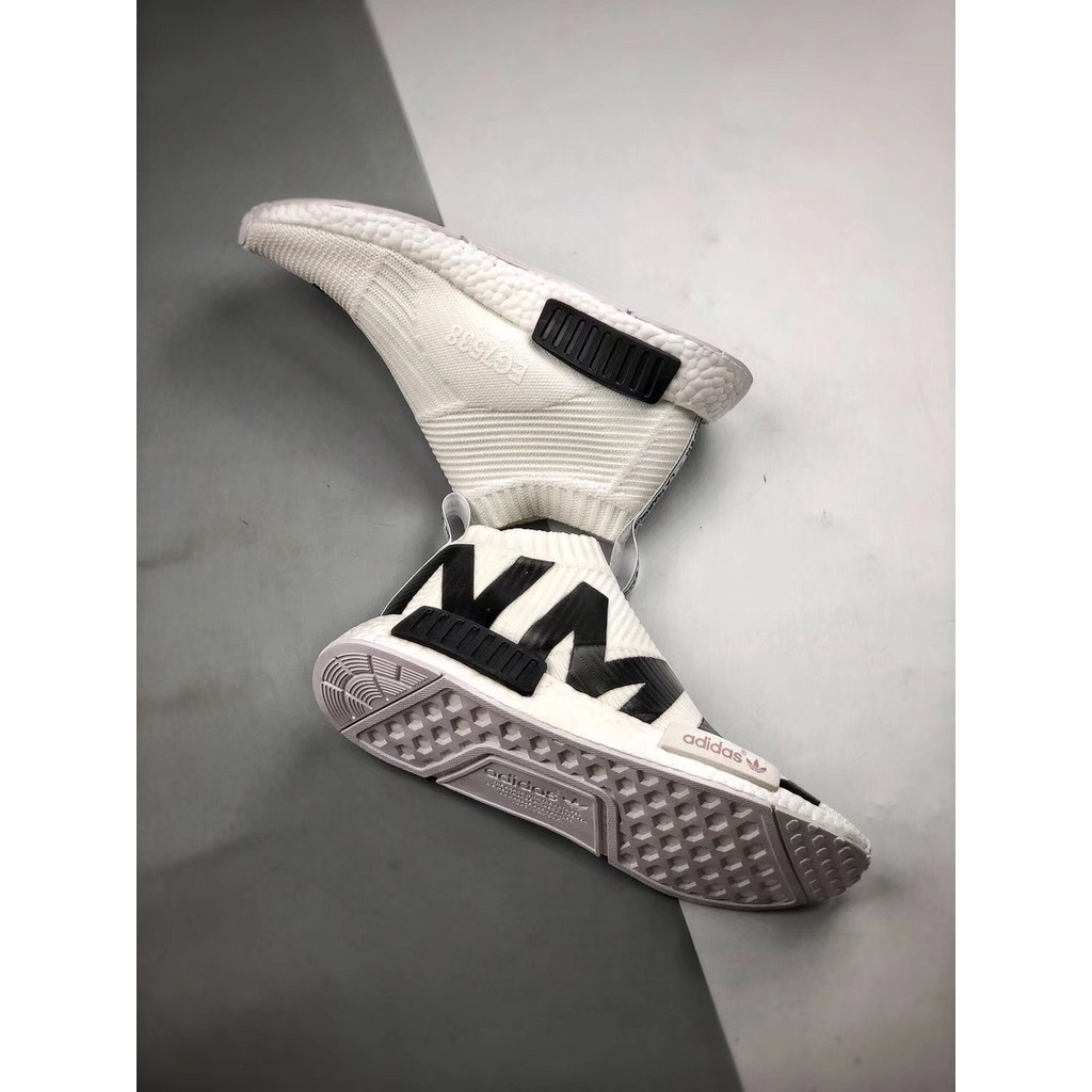 Adidas Originals NMD City Sock 黑白 大LOGO 襪套 字母 中幫 慢跑鞋 EG7538