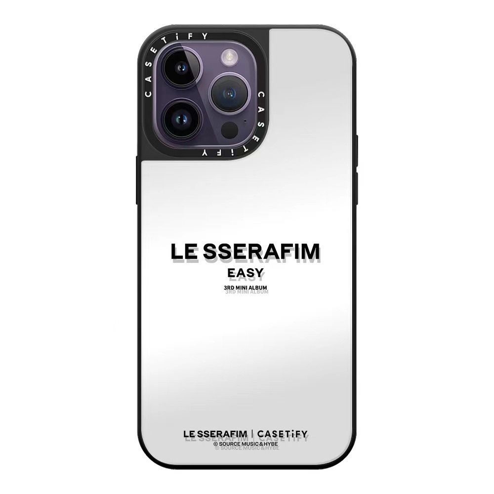 正版全新有盒子 CASE★TIFY聯名LE SSERAFIM明星同款iPhone15Pro鏡面手機殼蘋果14硬