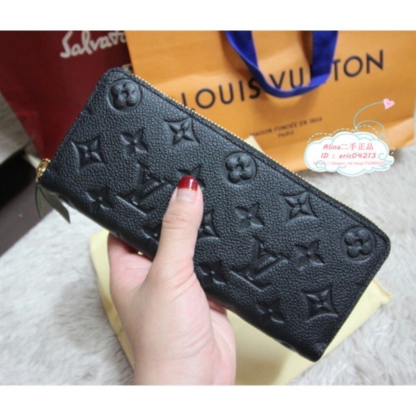 【法國二手】 LV 路易威登 Clemence Monogram 長夾 黑色壓花 長夾 M60171 現貨免運