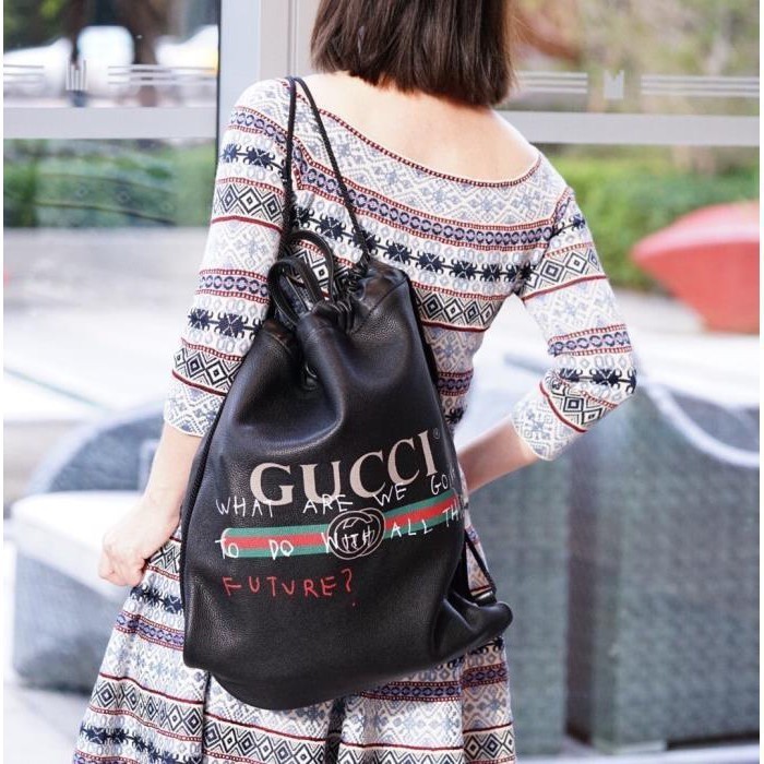 Gucci 595053 Coco Capitan drawstring backpack 塗鴉後背包