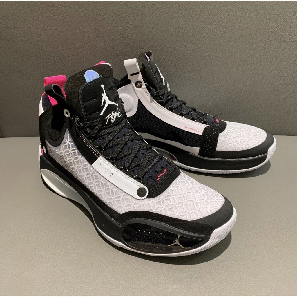 Air Jordan 34 Digital Pink PF 籃球鞋 黑白 BQ3381-016