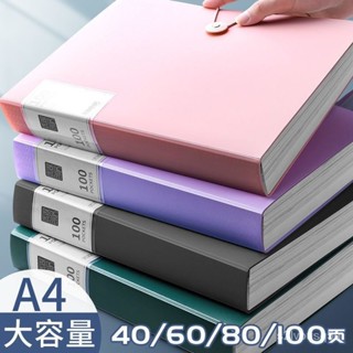 【歡樂購】A4資料冊檔案夾透明插頁試捲收納袋整理神器100/60頁檔案夾多功能