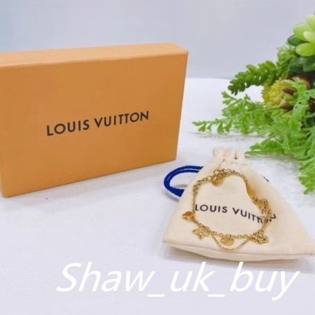現貨Shaw 英國二手LV路易威登 BLOOMING 手鍊 金色飾面 花卉與圓形 鏈環與搭扣LV標識 手環 M64858