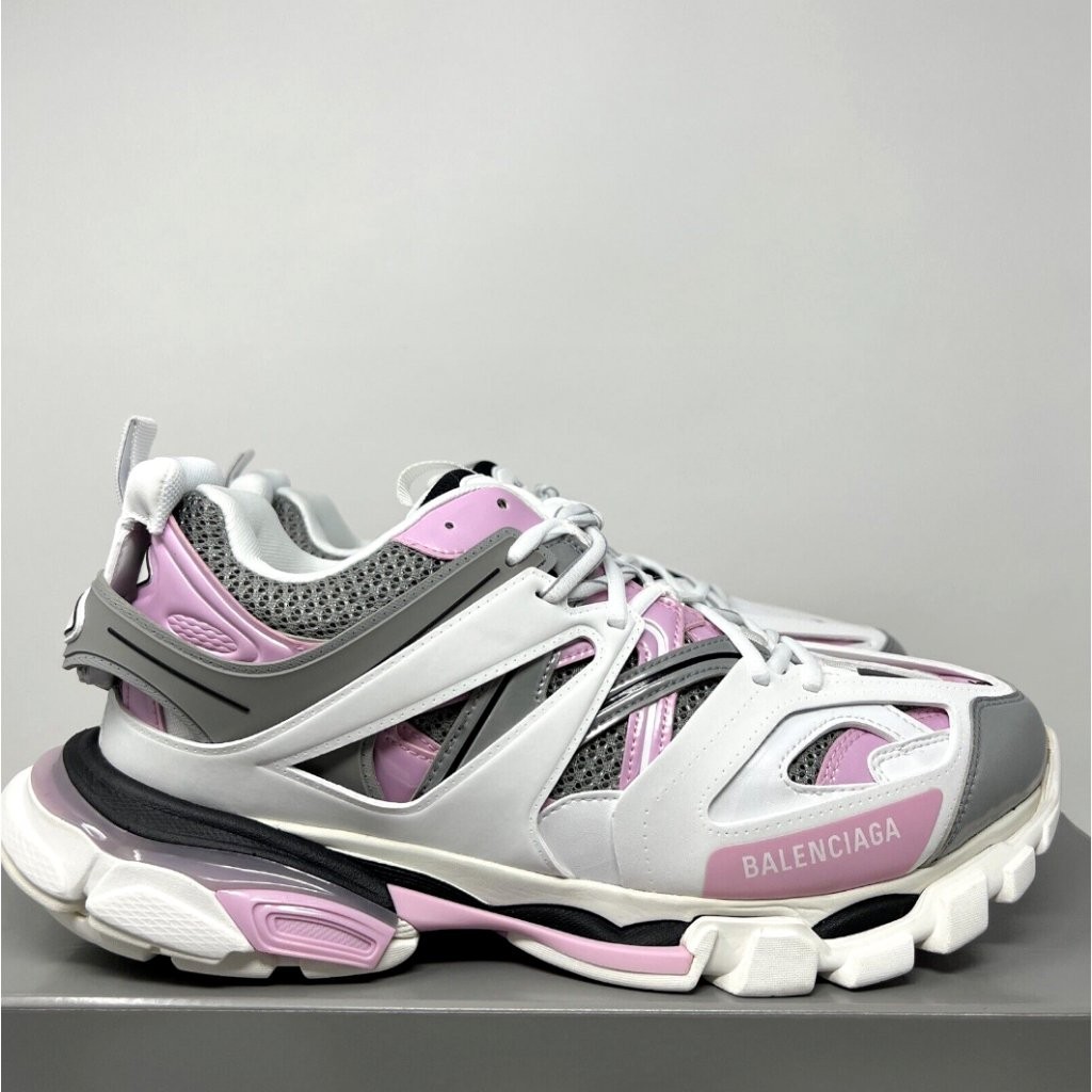 二手精品 巴黎世家 Balenciaga Track Pink Grey 白粉灰 老爹鞋 慢跑鞋 增高鞋 542023