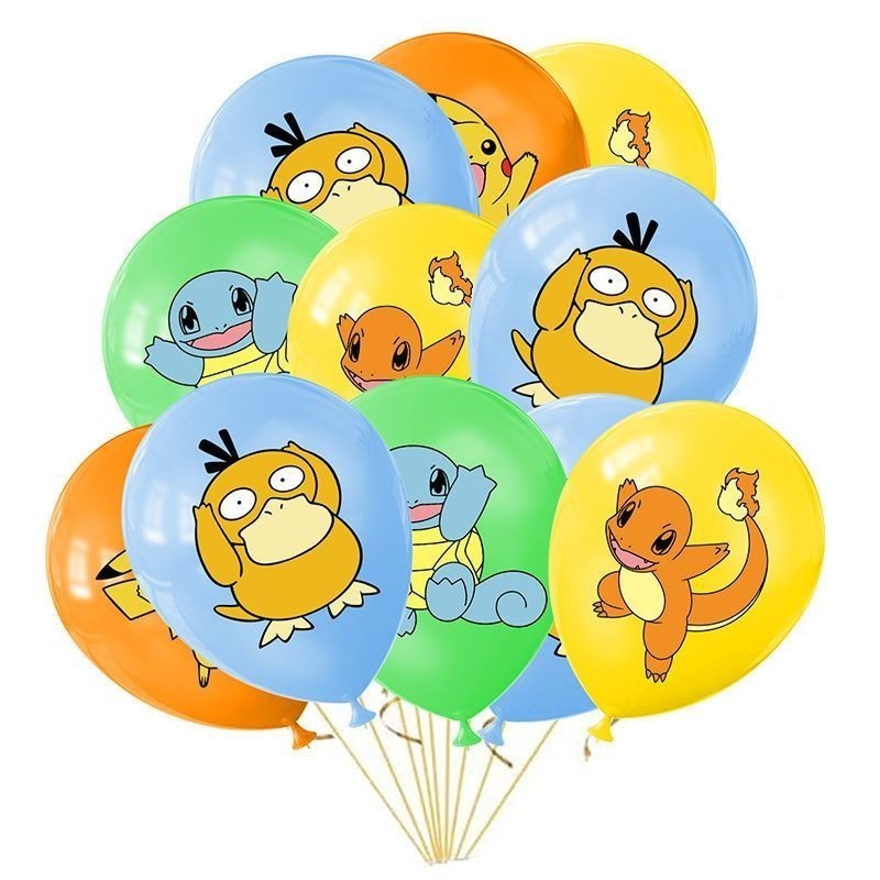 【新上推薦】動漫神奇寶貝寵物小精靈可達鴨皮卡丘氣球生日裝飾佈置兒童玩具