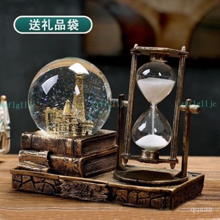 臺灣出貨⭐送禮 水晶沙漏 鐵塔音樂盒 復古沙漏 沙漏球 水晶球 時間沙漏 創意擺件 復古流沙情人節生日禮物 GCAP