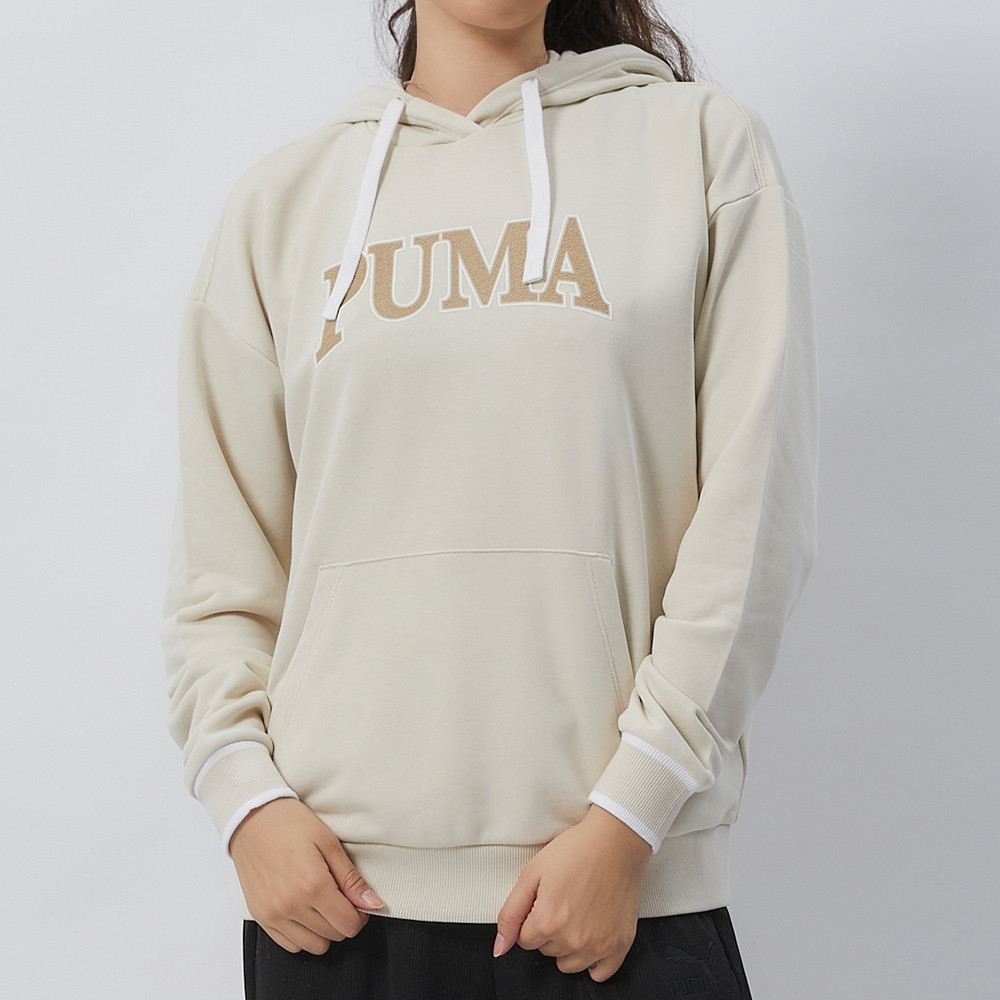 Puma 基本系列 Puma Squad 女 米白色 休閒 寬鬆 上衣 帽T 長袖 67789987