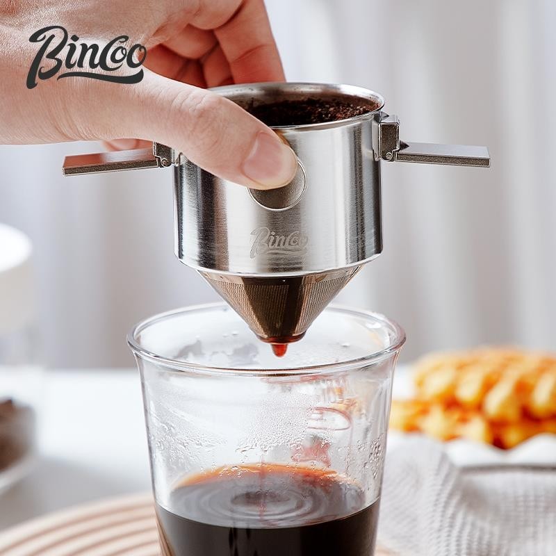 【台湾出货】Bincoo咖啡濾杯手衝咖啡壺濾網不銹鋼過濾器免濾紙便攜漏斗器具
