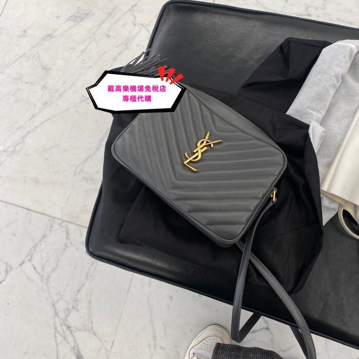 二手專櫃貨 巴黎機場免稅店 YSL 聖羅蘭相機包 612544 Lou Logo標徽 流蘇掛飾 珩縫皮革 單肩包 斜挎包