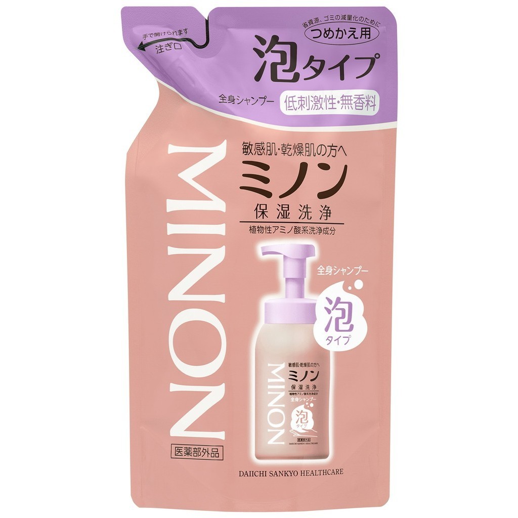 直接從日本 MINON （Minon） 全身洗髮水泡沫型補充裝 400mL