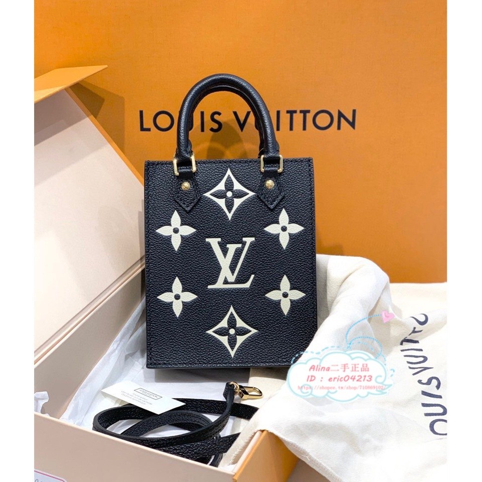 【Alina二手正品】LV 路易威登 PETIT SAC PLAT 黑色 粒面壓花牛皮 風琴包 手提包 M57937