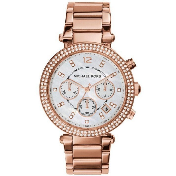 【如假包退】Michael Kors 手錶 mk女士鋼帶玫瑰金鑲鑽水鉆石英女錶MK5491