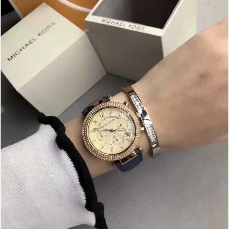 MICHAEL KORS Mk2280鑲鑽時尚潮流休閒防水腕錶石英腕錶/MK正品手錶