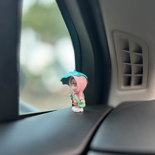 可愛車載中控擺件 公仔擺件 卡通汽車擺件 車擺件 汽車飾品 可愛卡通打傘女孩汽車中控臺窗邊擺件車內公仔裝飾品迷你車載創意