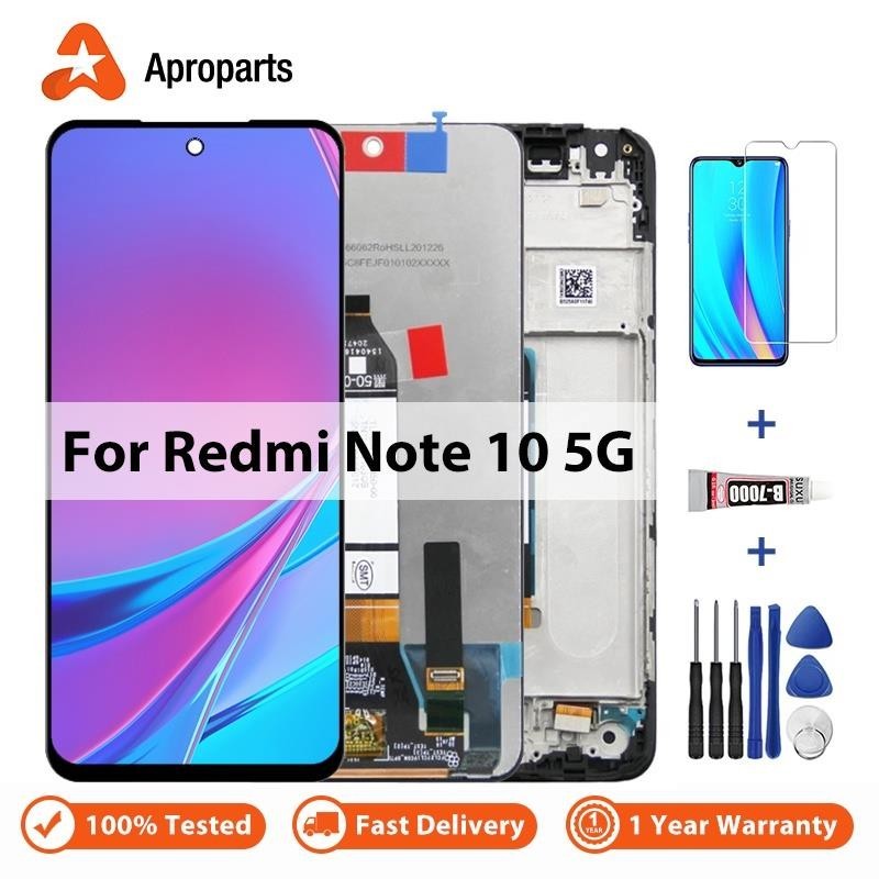 【台灣出貨】適用於小米 Redmi Note 10 5G 顯示屏的 6.5 英寸原裝 LCD, 適用於小米 Redmi