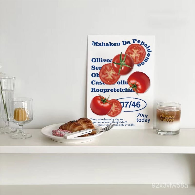 🔥臺灣好物🔥韓國可愛小番茄 紅色係藝術海報裝飾畵 甜品店推薦拍照道具🔥熱賣🔥 T9ME