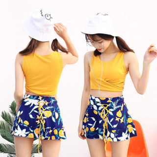 Yelly's~Shop2024新款泳衣女分體性感保守顯瘦裙式平角韓版學生小清新溫泉泳裝