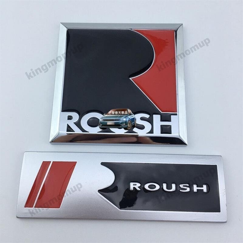桃園現貨✨福特野馬改裝的 Roush 貼紙後備箱標誌車門側徽汽車裝飾 3D 金屬徽章214
