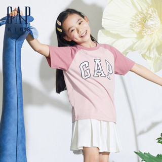 Gap 兒童裝 Logo印花圓領短袖T恤(1-14歲)-粉色(545622)