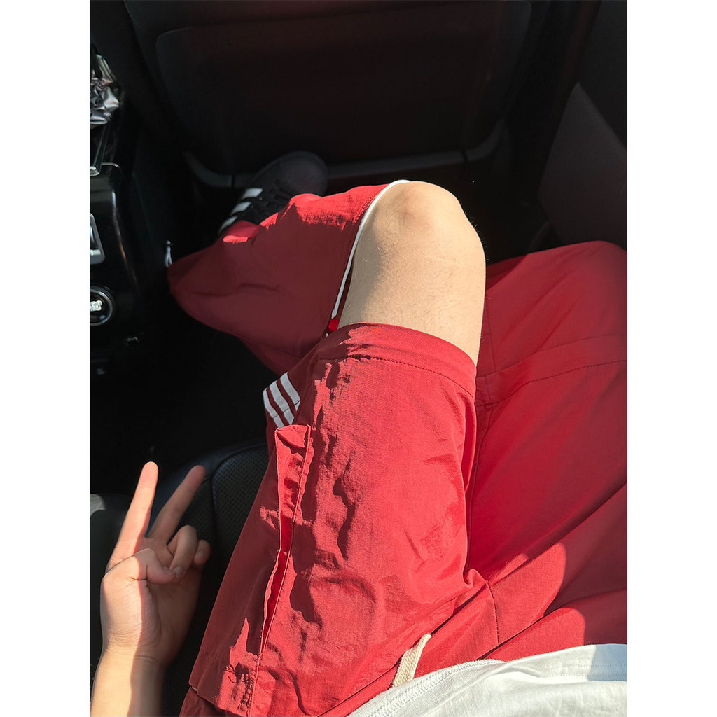 【促銷新品】【臺灣出貨】酒紅色可拆卸兩穿工裝褲男夏季高級感闊腿褲子美式機能衝鋒傘兵褲